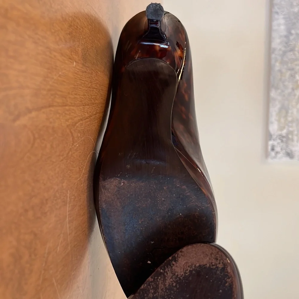 Stuart Weitzman patent marbled black and brown PUMPS size 10 - Picture 4 of 5